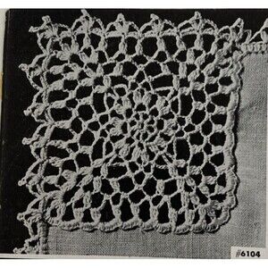Vintage 1948 Handkerchief Edgings Tatting Crochet Pattern 6104 Irish Lace Doily